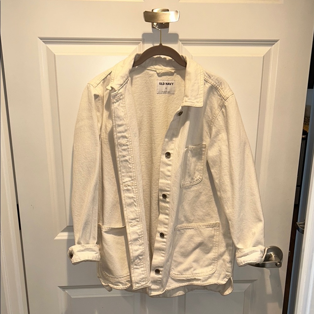 Old Navy Cream Button-Up Jacket